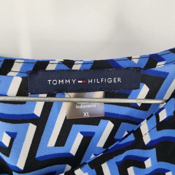 TOMMY HILFIGER Sleeveless Blouse Womens Size XL Extra Large Geometric - Picture 2 of 3